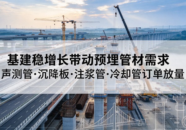 晋城基建稳增长带动预埋监测管材需求，声测管、沉降板、注浆管订单持续放量